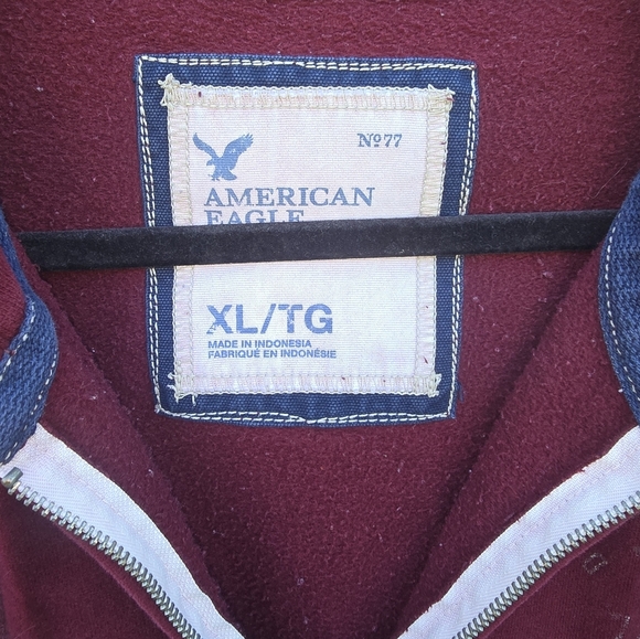Burgundy Zip-Up Hoodie - Picture 2 of 3